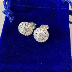 Talbots Cubic Zirconia Snowflake Earrings with Posts NWOT